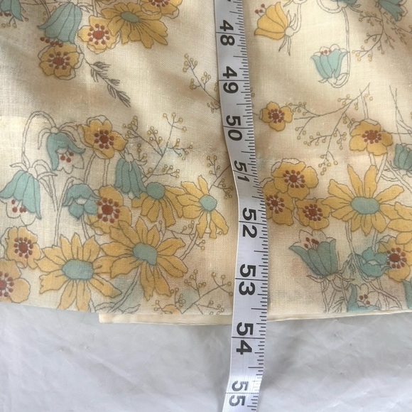 ACT I NEW YORK VTG 70s Pale Yellow Boho Floral Flutter Sleeve Maxi Dress Sz 7 S - Picture 14 of 14